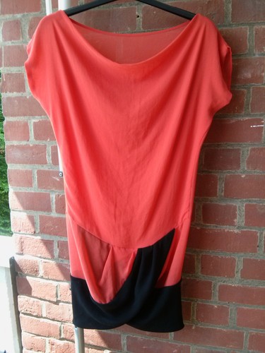 Kleid orange schwarz - kleid,, orange/schwarz