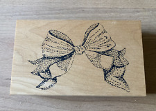 großer Holz - Stempel, Schleife, Block 13 x 7,5 cm, Embossing, Karten, basteln