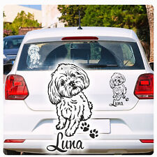 Auto Aufkleber Malteser Name Autoaufkleber Hund Hundeaufkleber Pfoten A4016 