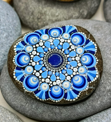 Mandala stein blau - mandala,