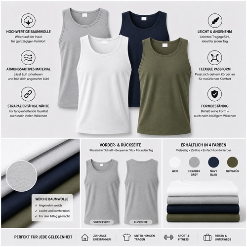 Herren unterhemd tank top - ,
