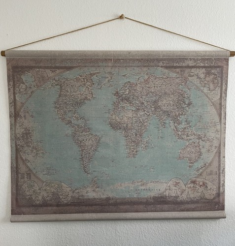 Vintage weltkarte gedruckt auf - vintage,
