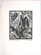 Christian Rohlfs, Elias in der Wüste, um 1912, Grafik, Holzschnitt