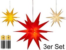 3x LED Weihnachtsstern mit