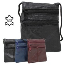Leder Brustbeutel Brusttasche Ausweistasche Umhängebeutel Damen Herren Kinder