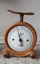 Alte Krups Waage bis 10kg Küchenwaage, braun mit weißem emaile Zifferblatt. 