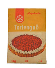 DDR Lebensmittel Rotplombe Tortenguß Konsum Nährmittelwerke alte Packung 9241
