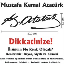 Mustafa Kemal Atatürk Imza Unterschrift Türkiye Autoaufkleber Sticker 20 cm