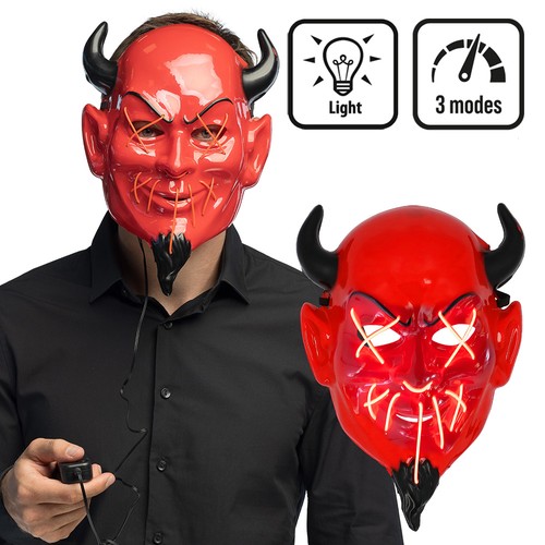 Led maske teufel - led-maske,
