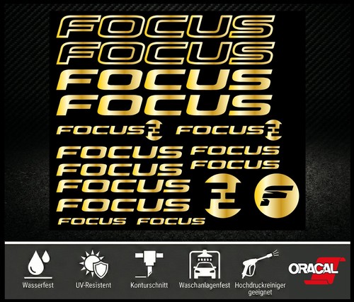 Focus aufkleber set gold - aufkleber,
