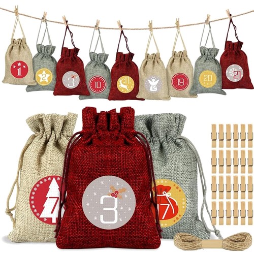 Adventskalender stoffbeutel - adventskalender,
