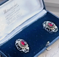 hübsche alte Granat Ohrringe