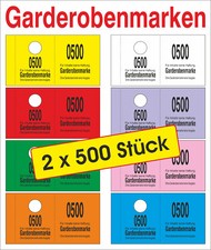 2 x 500 Garderobenmarken ►2