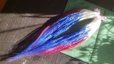dreadlocks, 50-55cm Rot,Blau-Weiß aus synthetisches Haar (Handarbeit)