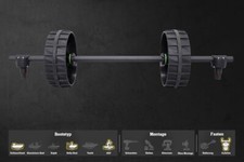 Fasten Bellyboot Transport Achse aus Carbon (1000mm) inkl. Railblaza Kiwi Reifen