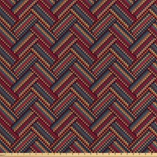 Ethnisch Satin Stoff als Meterware Herringbone Linien