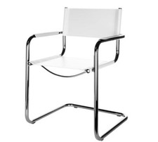 Denver Freischwinger Klassiker  Besucherstuhl Leder weiß