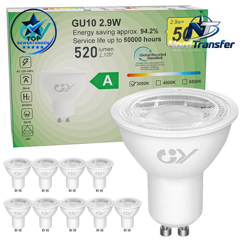 Gu10 led lampe 520 lumen - lampe,