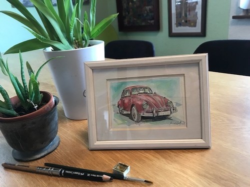 Original aquarellbild mit - original,