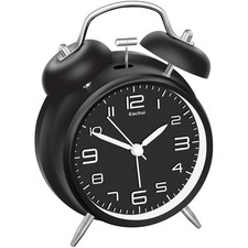 Schwarzer retro wecker mit - schwarzer, retro-wecker