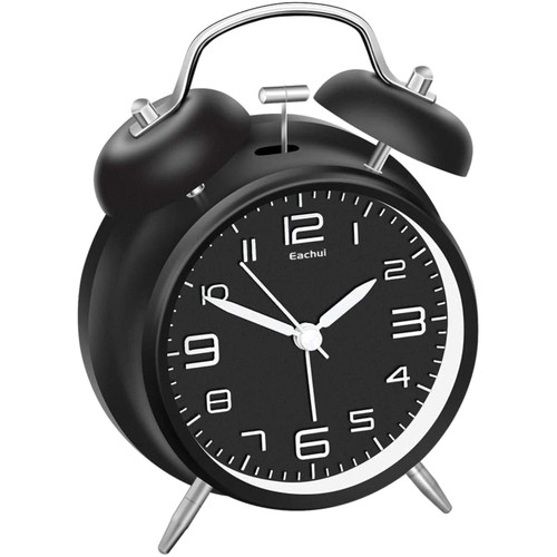Schwarzer retro wecker mit - schwarzer, retro-wecker