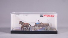 H0 1:87 Preiser 30411 Pferdegespann Kastenwagen mit Bauer in OVP #AV_581