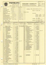 Einstelldaten Datenblatt Ford