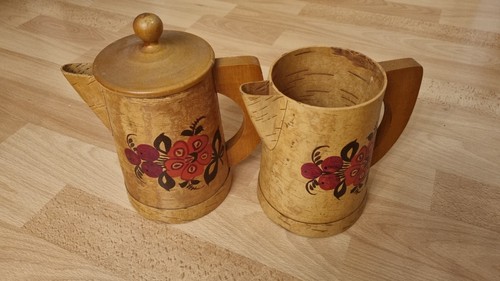 Krug kanne aus birkenrinde - kanne,