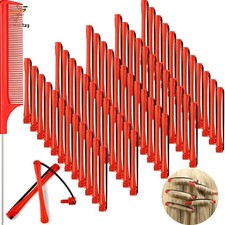 60 Stücke Rot Haar Dauerwelle Stangen – Hitzefreie Lockenwickler für Kurze Haare