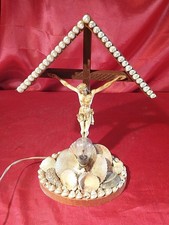 Alte Tischlampe Jesus Muschel 🐚Tischleuchte Nachttisch Lampe Leuchte (5745) 