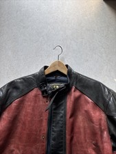 Sehr Schöne Belstaff LION Herren Lederjacke Schwarz-Rot Gr.XXL