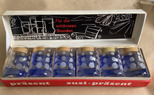 RARITÄT 6 Schnapsgläser Vintage NIE benutzt in OVP 60er Jahre Punkte geätzt