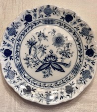 Alt Mitterteich Echt Kobalt Zwiebelmuster Kuchenteller Teller Porzellan Ø19,5cm