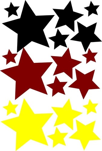Sterne schwarz rot gold - , 18