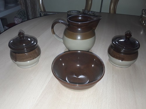 Keramik geschirr set braun - keramik,