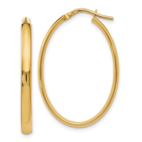 Oval creolen karat gelbgold - creolen, 14
