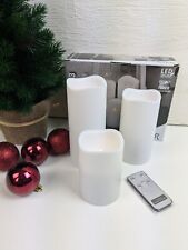 LED Kerzenset outdoor Indoor Stumpenkerzen 3er Set weiß mit Fernbedienung