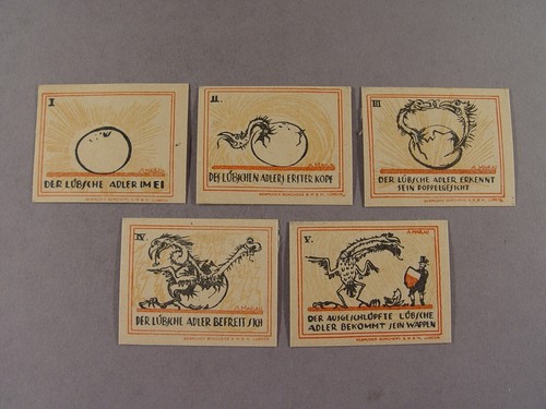 Notgeld 5x gutschein - notgeld:,