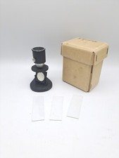 Altes Reisemikroskop Exkursions Klein Mikroskop Feldmikroskop Aluguss B03