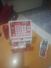 Kinder Scannerkasse mit Kartenlesegerät und großem Lebensmittelset