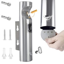 Edelstahl Standaschenbecher Aschenbecher Wand Mülleimer Ascher Standascher Außen