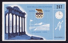 Olympiade 1960 Rom Kanu Ticket