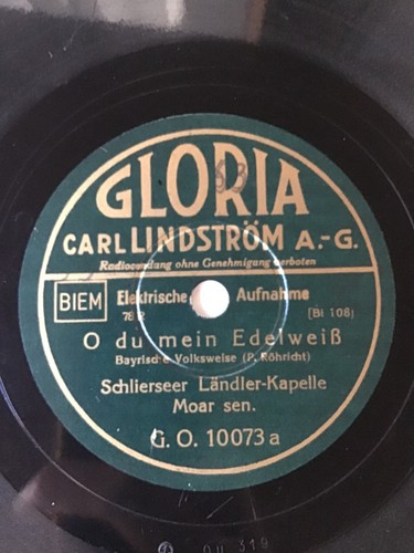 Gloria schellackplatte du - o,