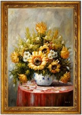 ölbild blumen - blumen,
