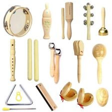 Kinder Musikinstrumente Set l Montessori Holzspielzeug Trommel Mundharmonika Orf