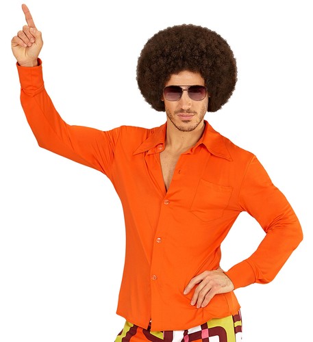 Orange groovy 70er jahre - jahre, hemd