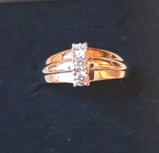 Damenring Weißgold 375, 3 Diamanten, 0,25 Karat Gr. 57,