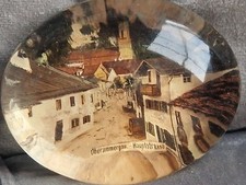 antik Glas Briefbeschwerer paperweight Oberammergau um 1900