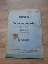 Fahr Gabelheuwender WD 5 6 Und 8 Gebrauchsanleitung Ersatzteil Liste 1957