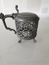 ANTIKER SENFBEHÄLTER / ZINN VON JAMES DIXON & SOHN SHEFFIELD/ OHNE GLAS EINSATZ 